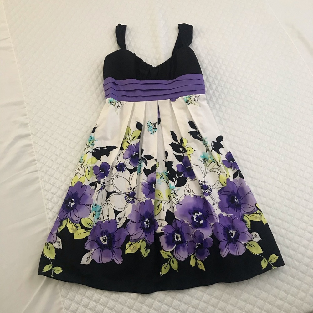 Black and white floral dress